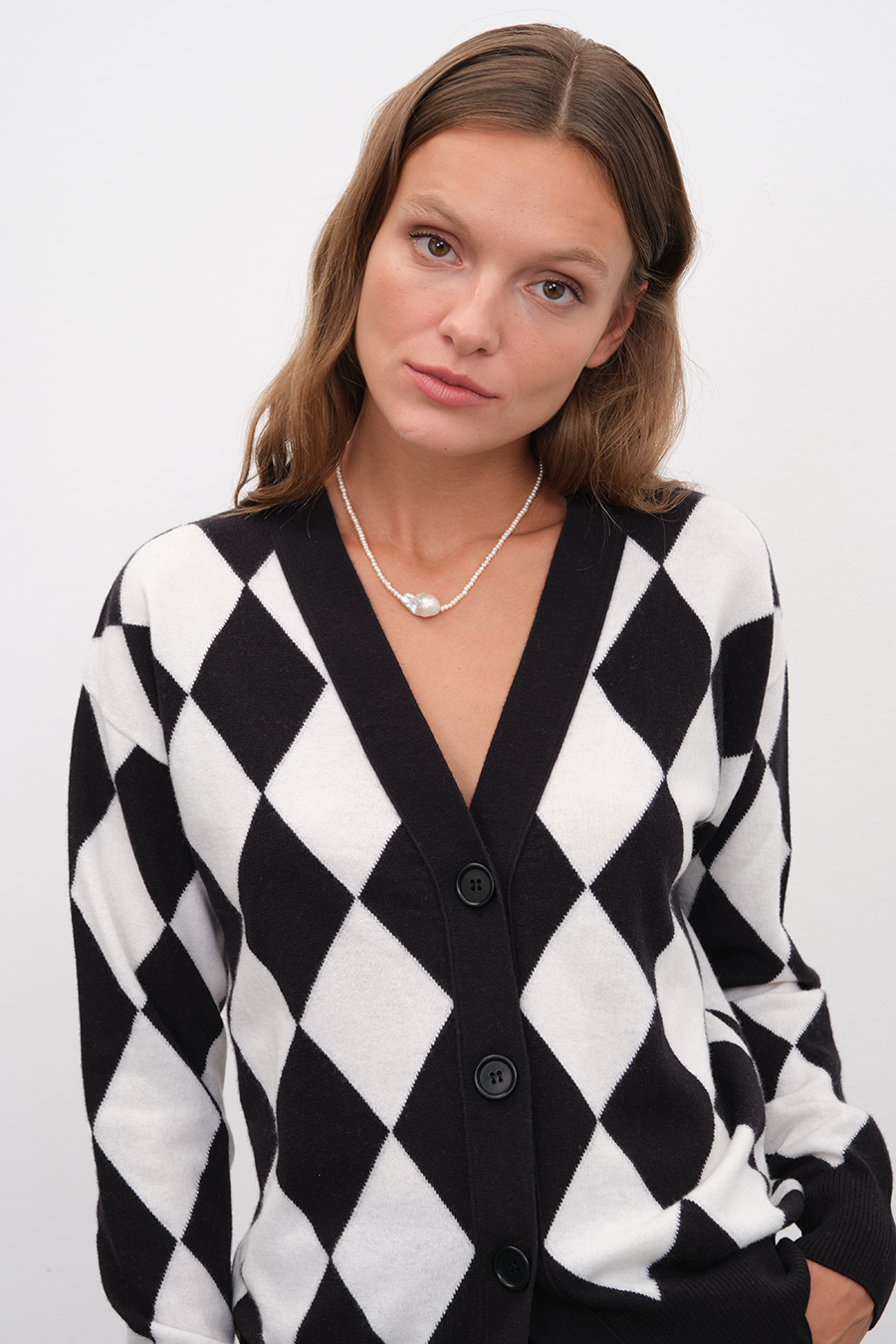 Merino Diamond Cardigan