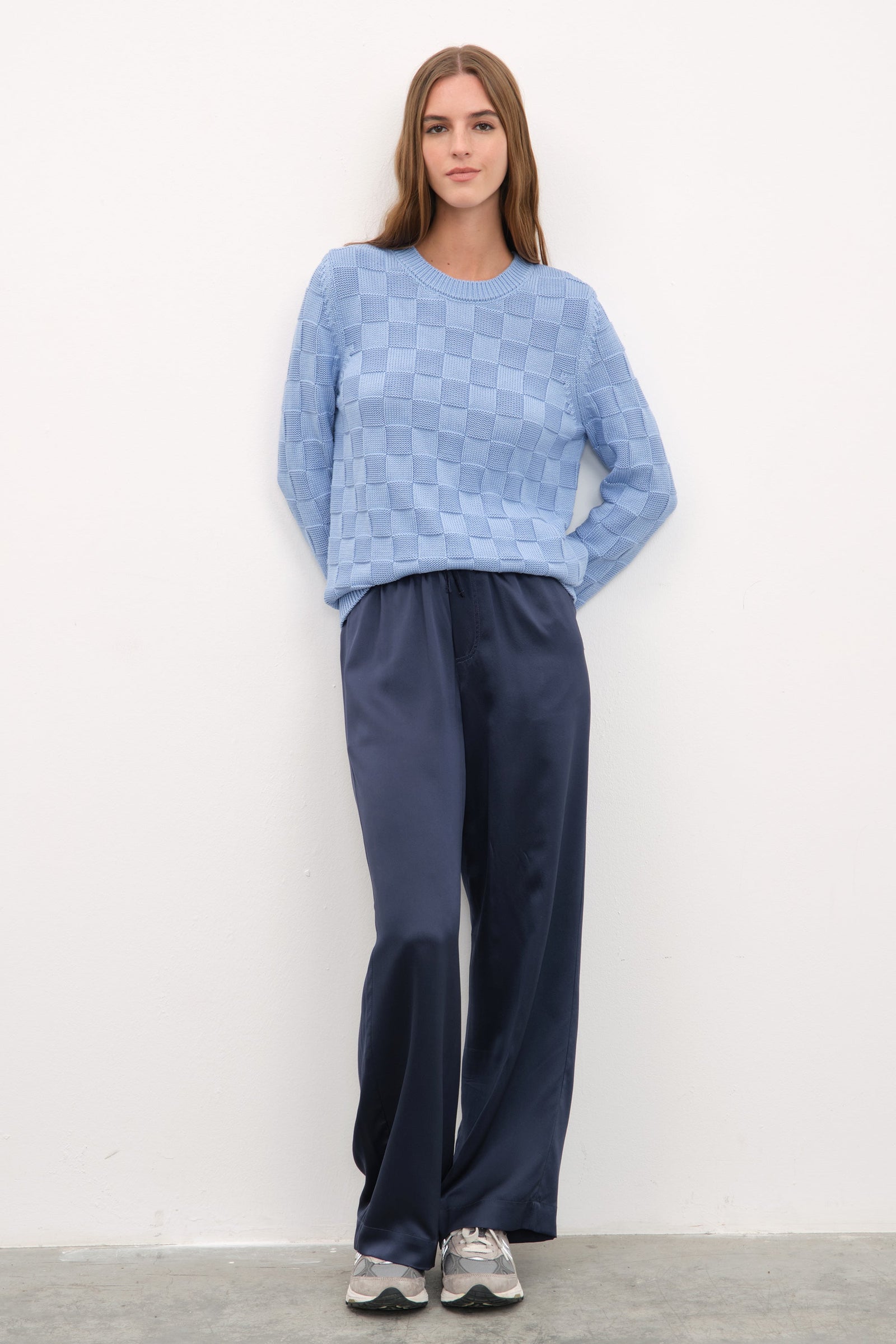 Silk-Satin Wide-Leg Pants