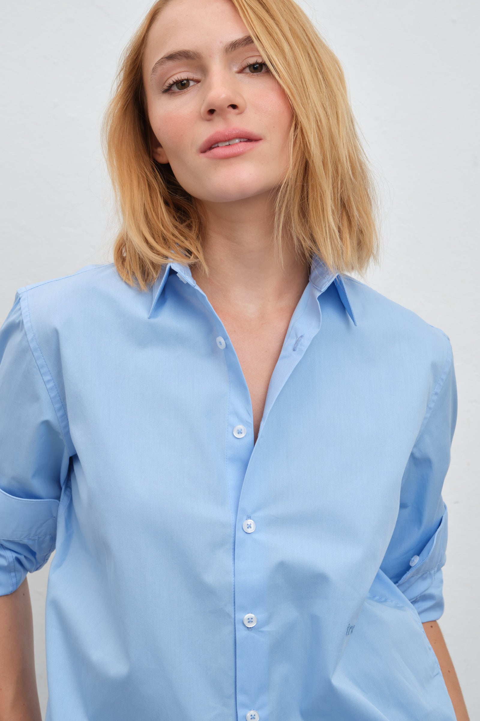 Button-Down Shirt in Cotton Poplin