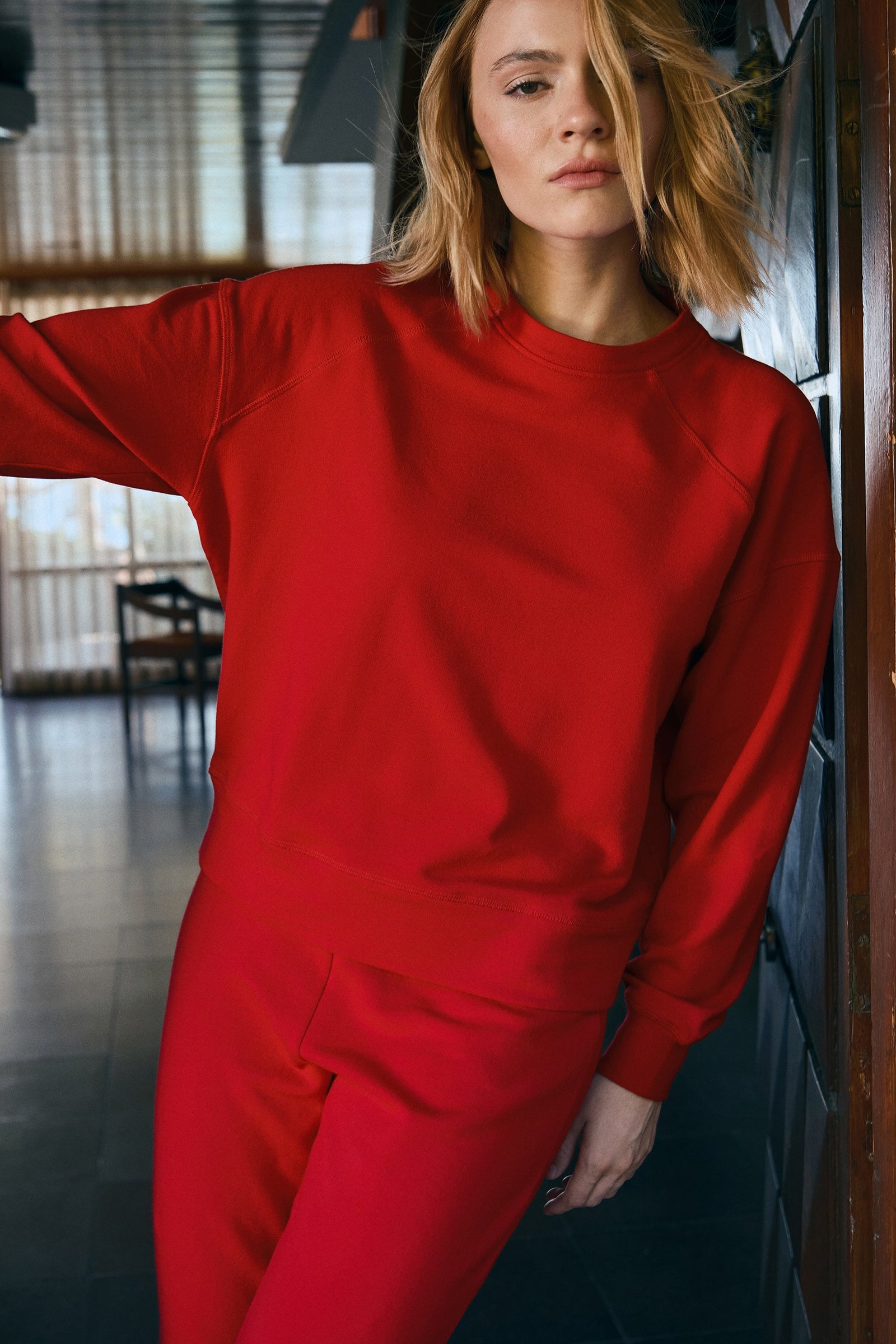 SuperSoft Raglan-Sleeve Oversized Sweatshirt in Modal Fleece