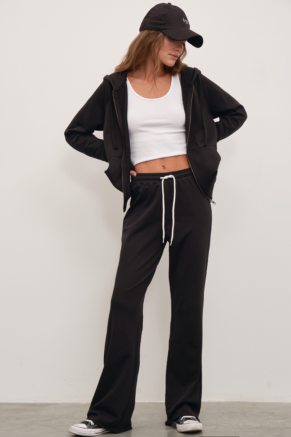 Garment-Dyed Lightweight Cotton Flare Sweatpants