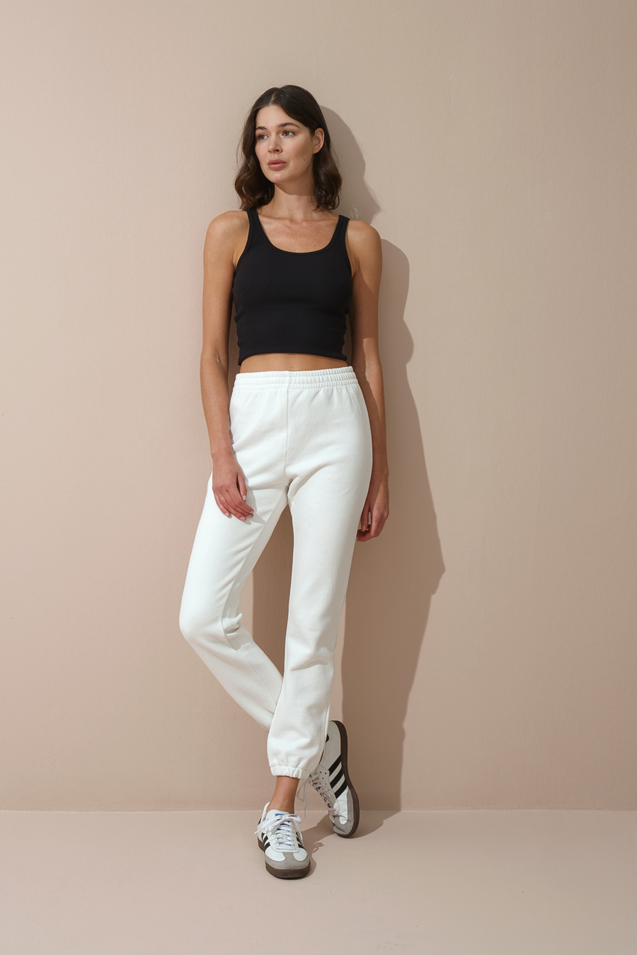 Ribbed Fitted Cropped Tank Top in Cotton