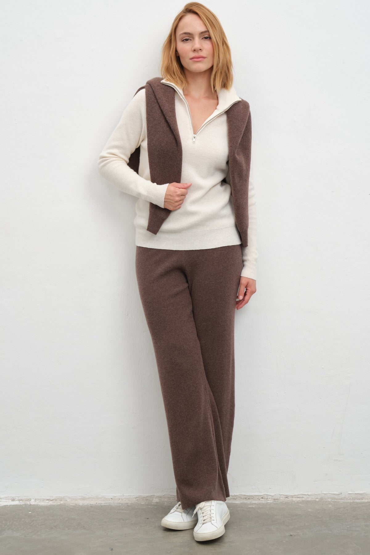 Merino Ribbed Wide-Leg Pants