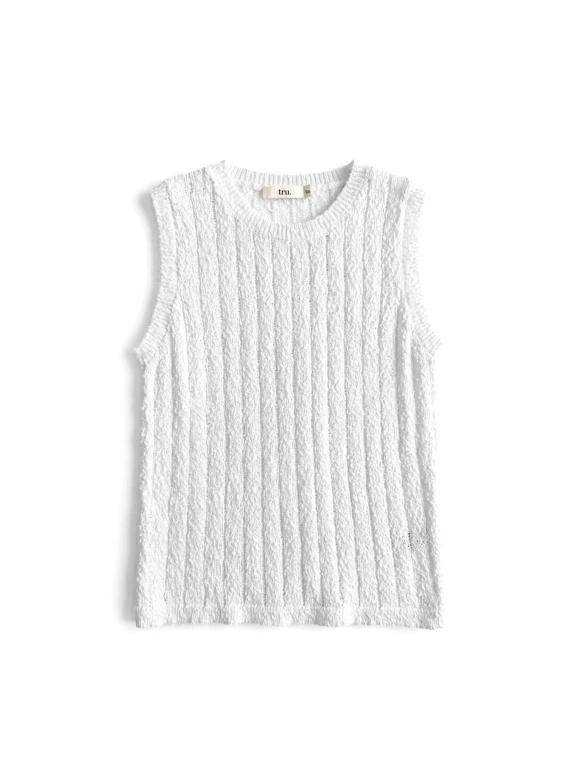 Crochet Knit Muscle Tee in Organic Cotton