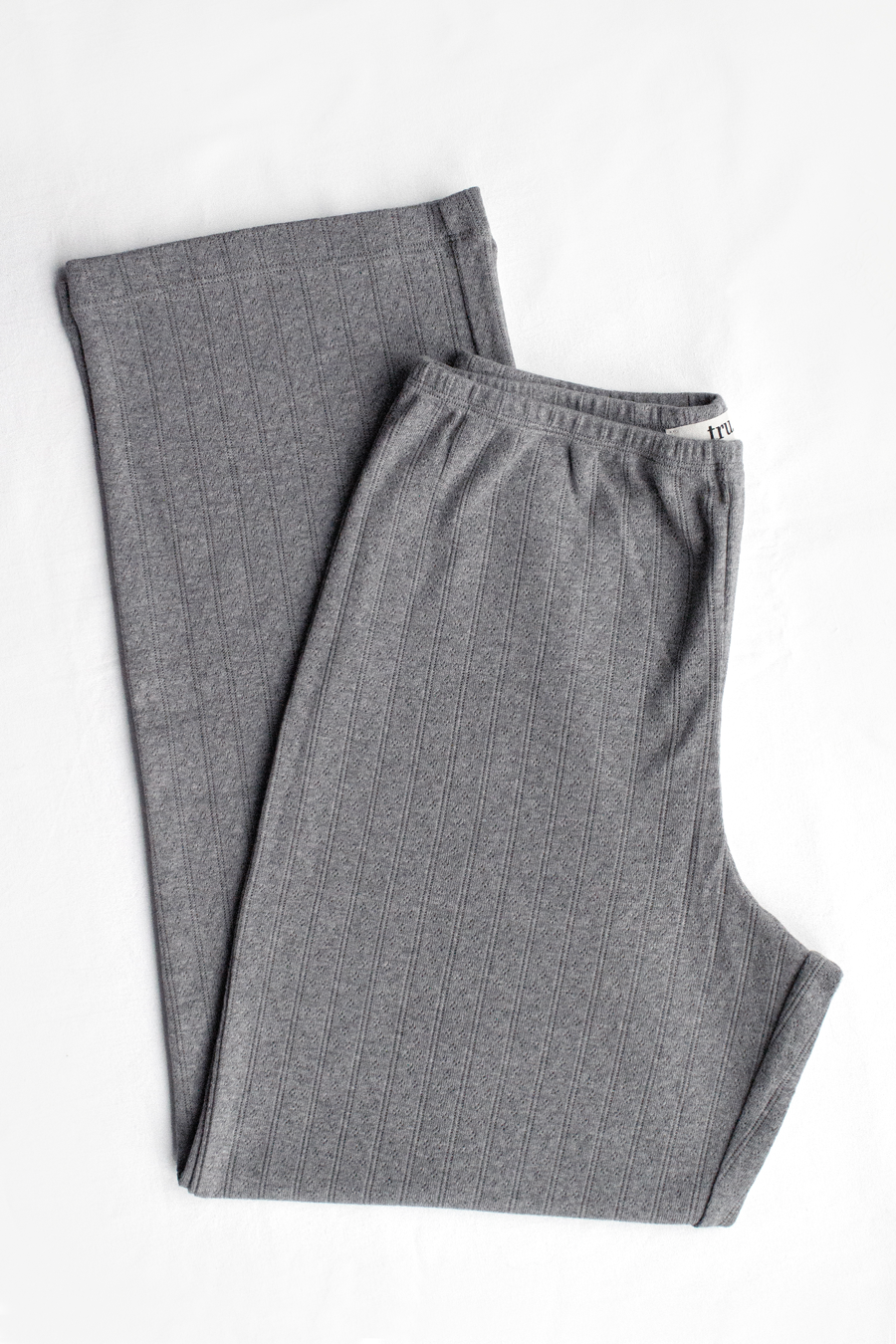 Pointelle Cotton Crop Flare Pants