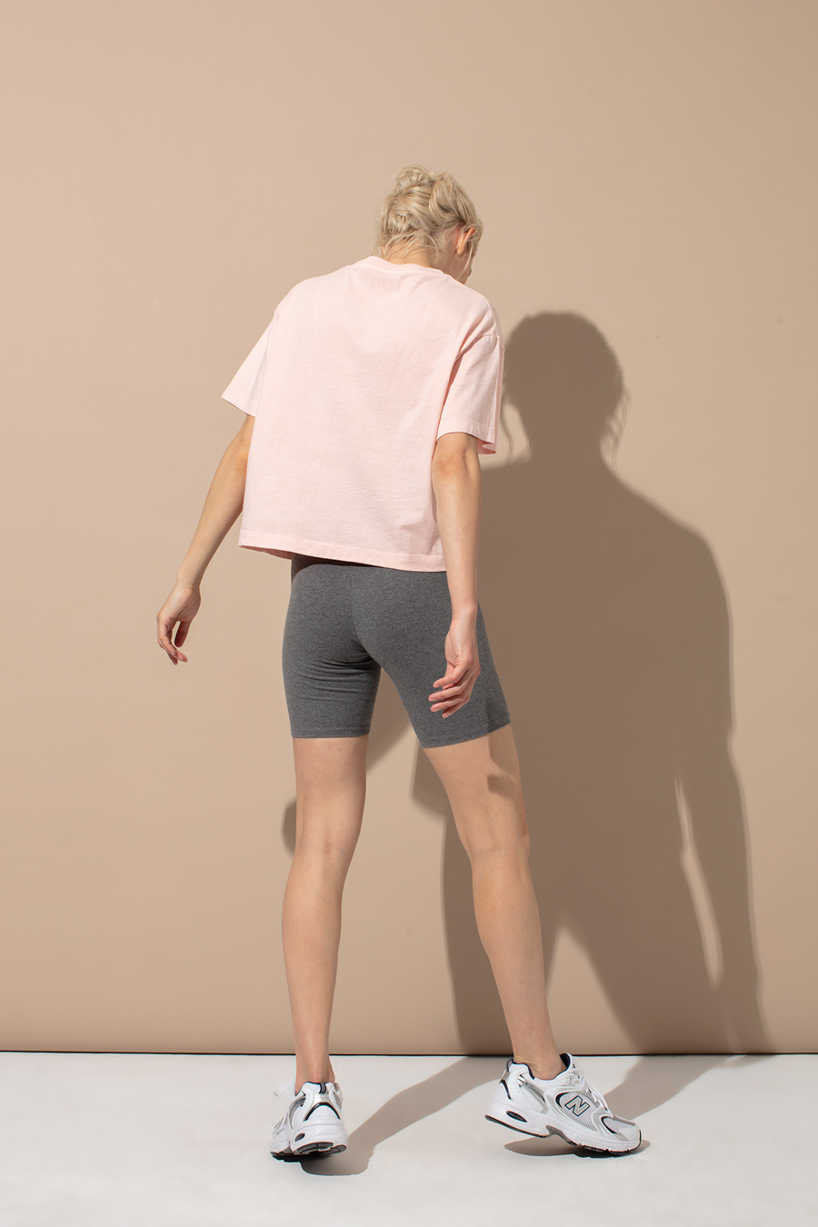 Form-Fitting Biker Shorts in Brushed Cotton