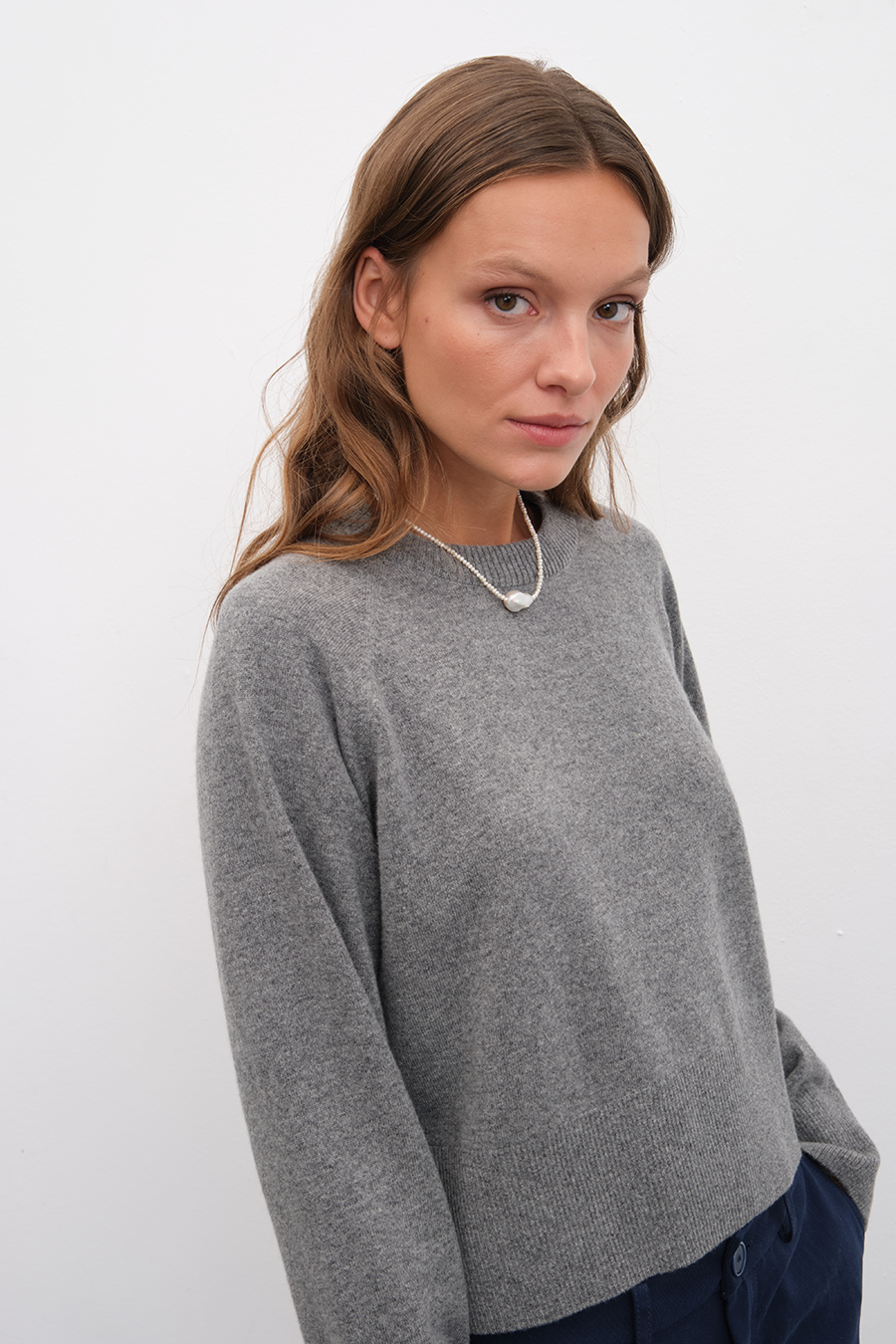 Raglan Sleeve Crop Cashmere Merino Sweater