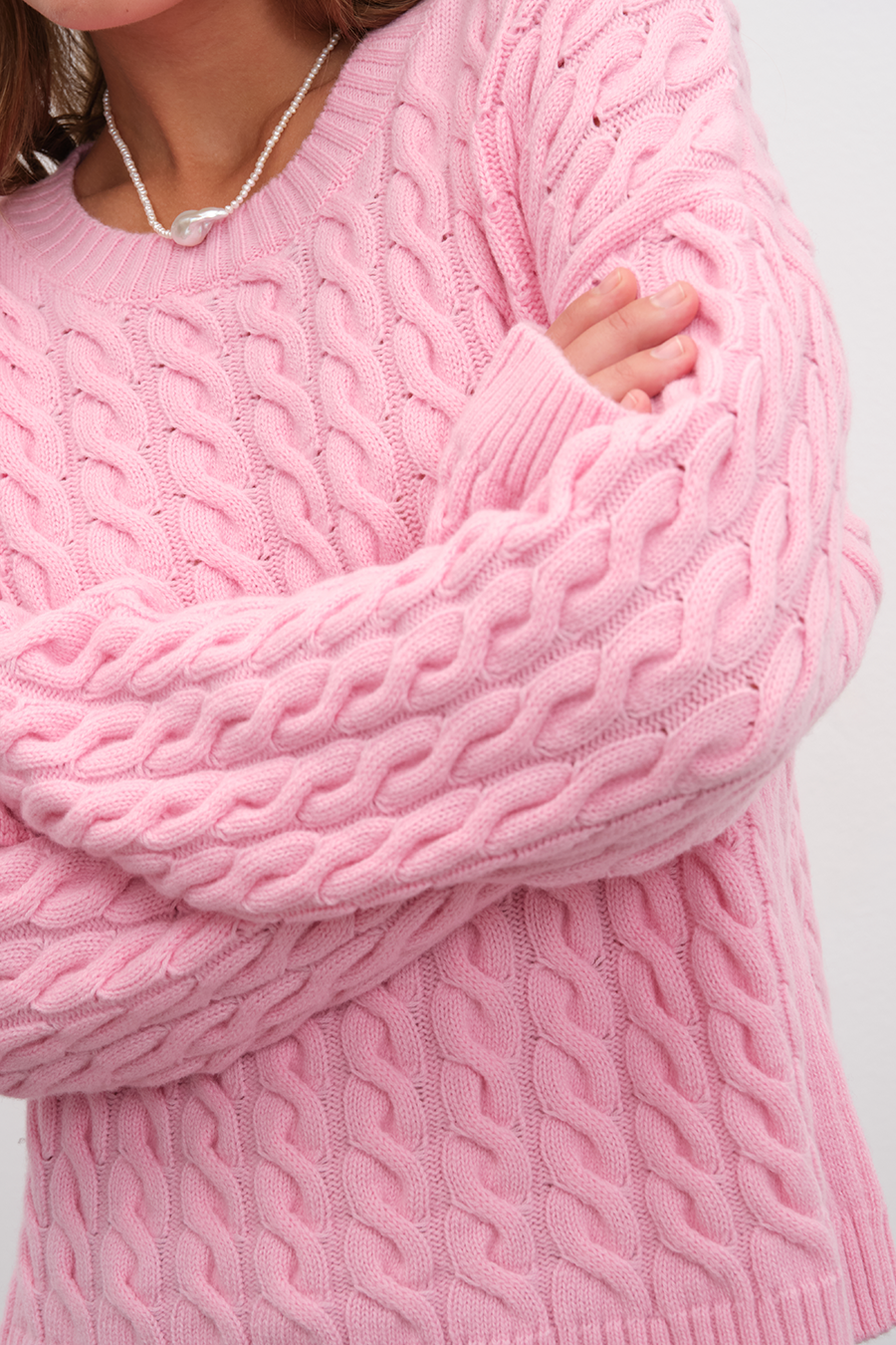 Cable Knit Cropped Sweater