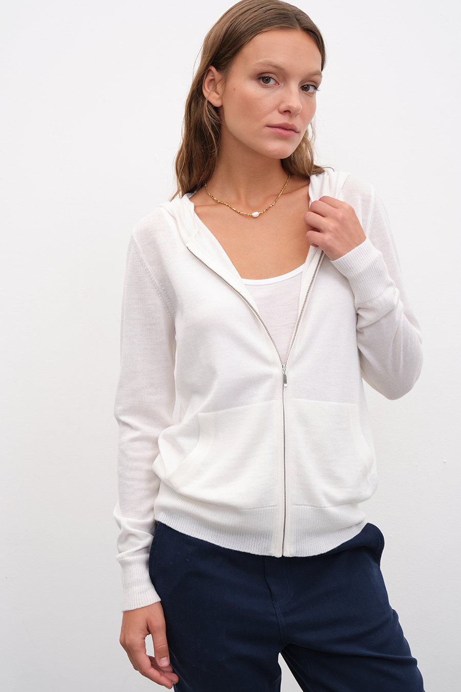 Zipped Lightweight Merino Hoodie
