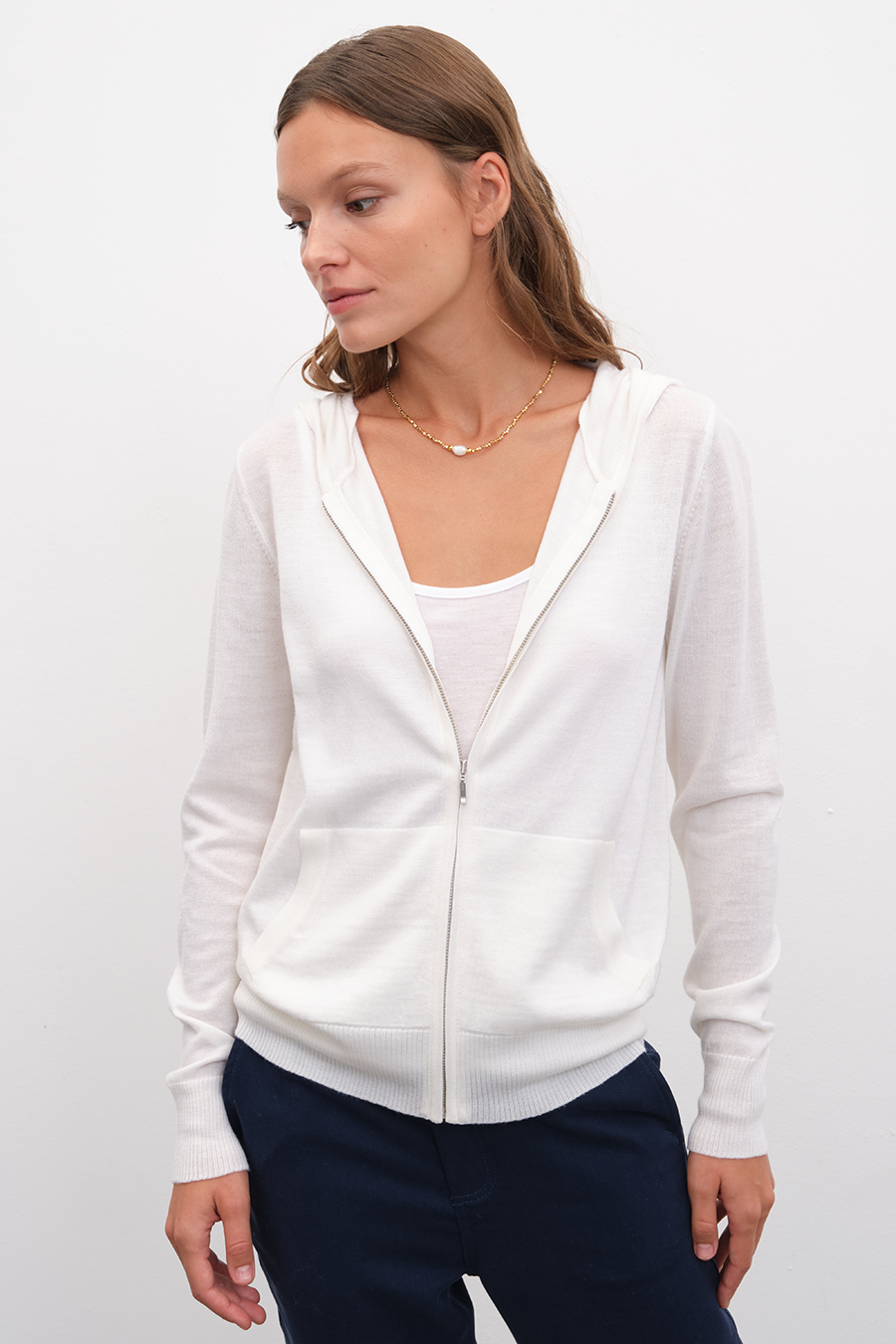 Zipped Lightweight Merino Hoodie