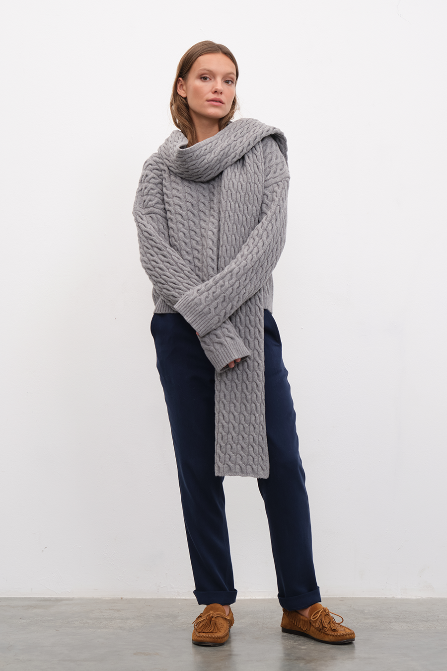 Cable Knit Merino Scarf