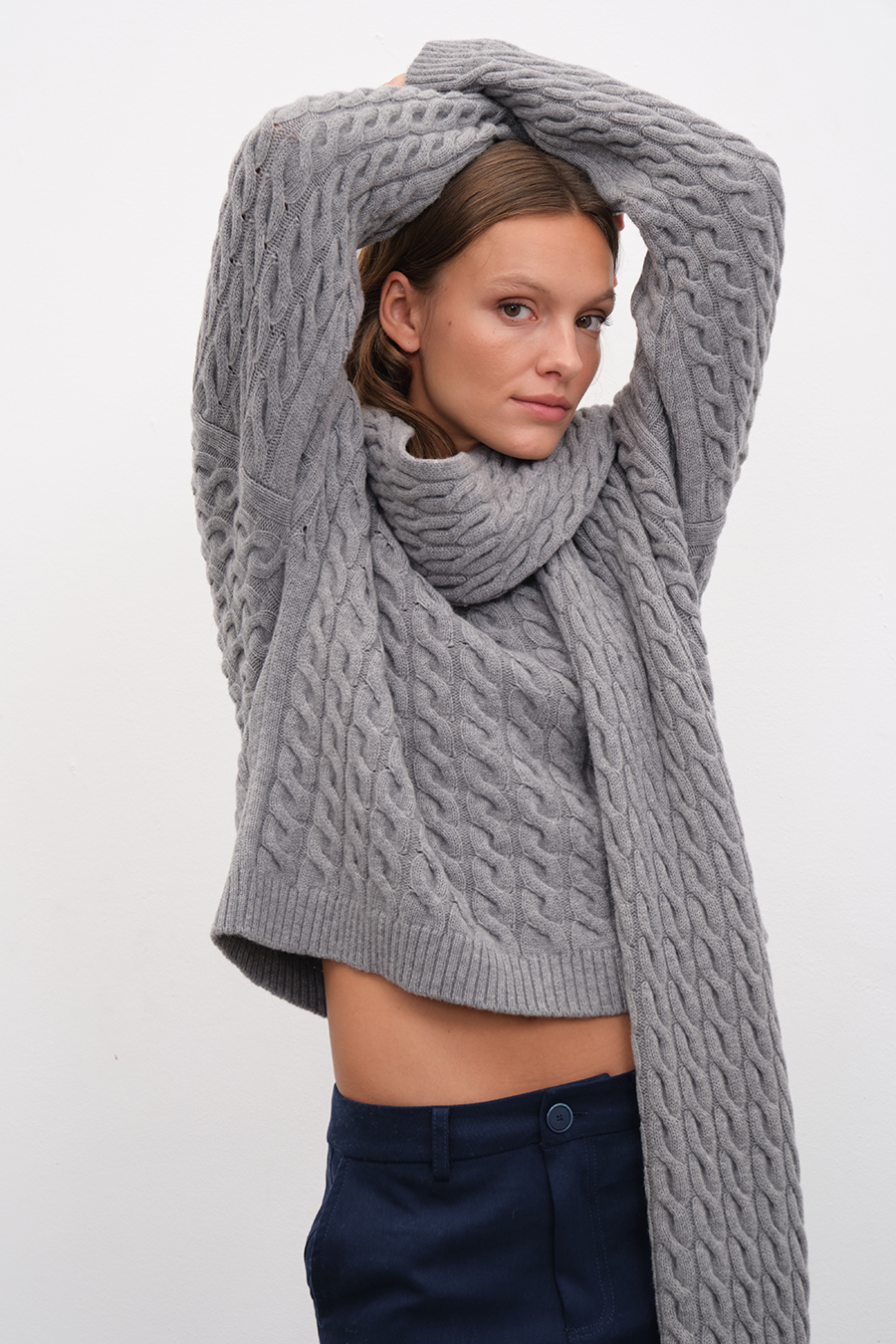 Cable Knit Merino Scarf