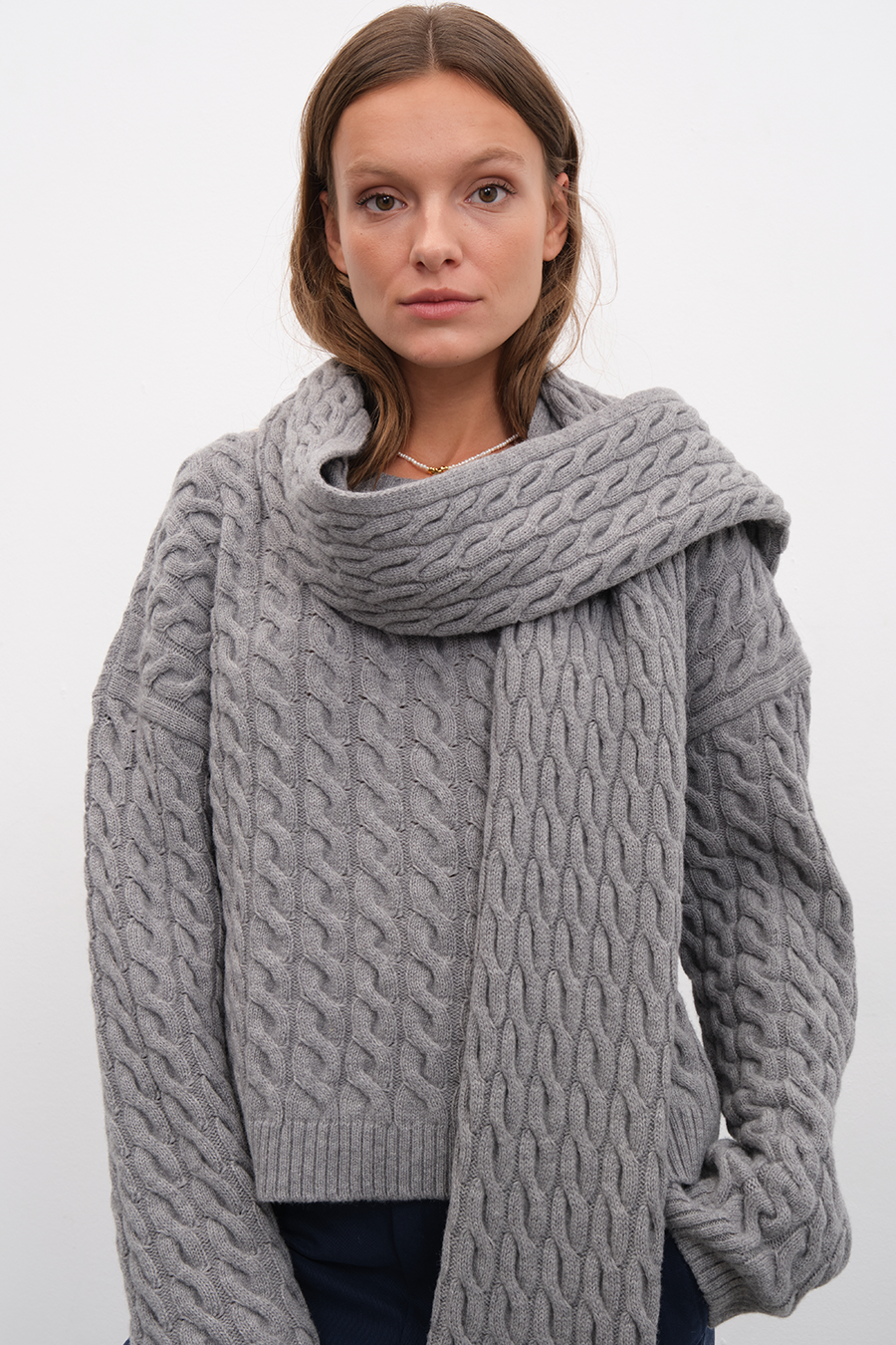 Cable Knit Merino Scarf