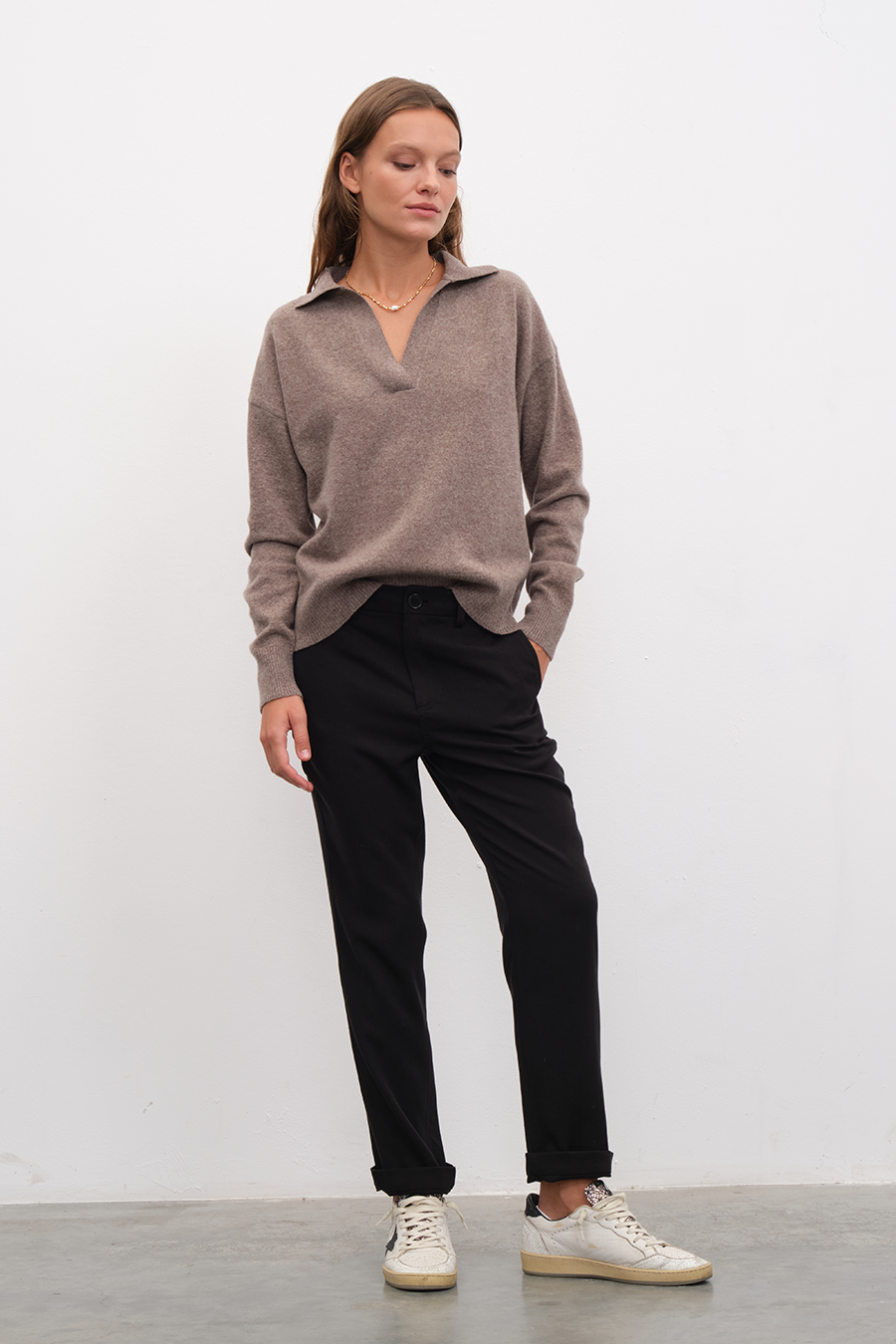 Polo Neck Cashmere Merino Sweater