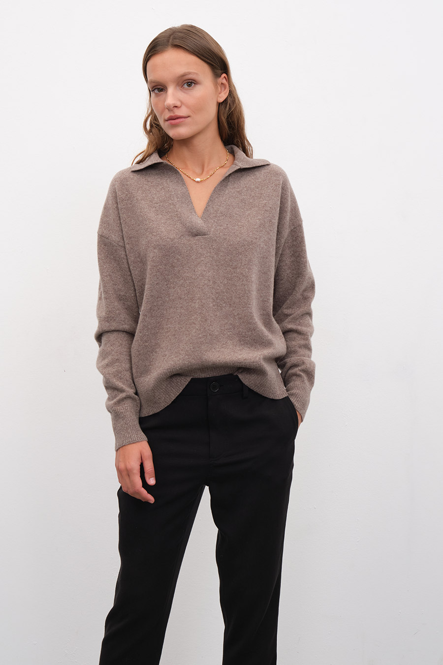 Polo Neck Cashmere Merino Sweater