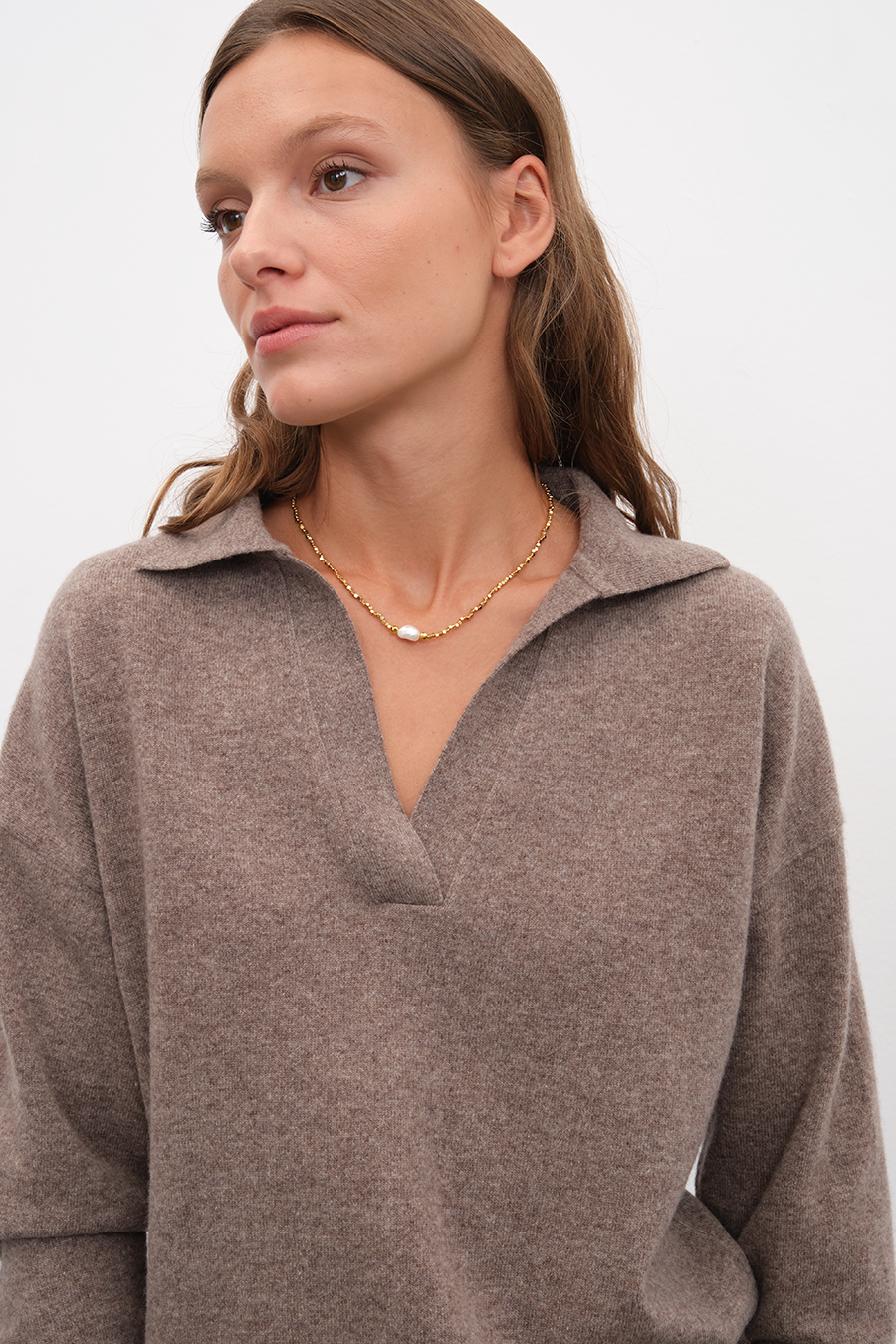 Polo Neck Cashmere Merino Sweater