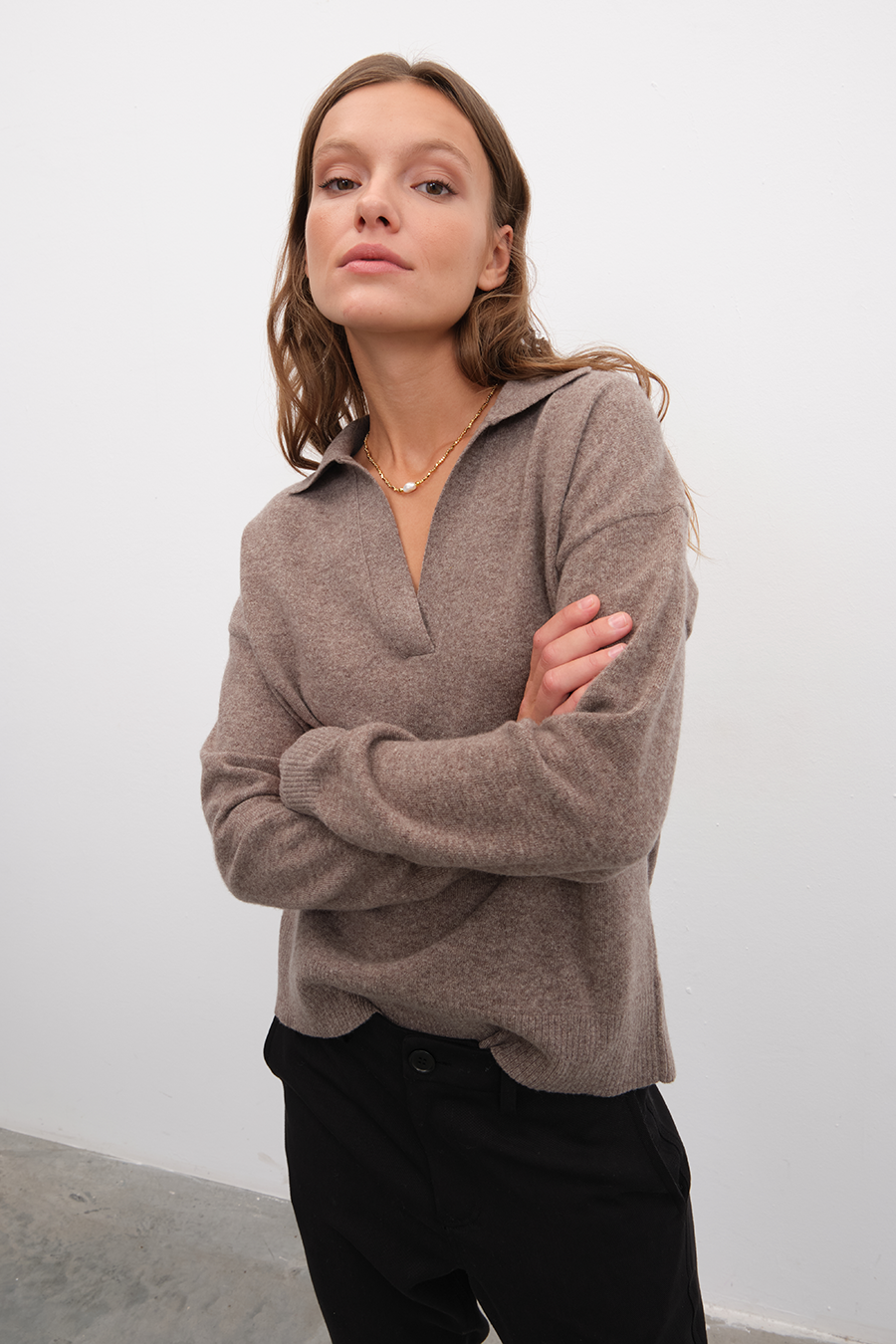 Polo Neck Cashmere Merino Sweater
