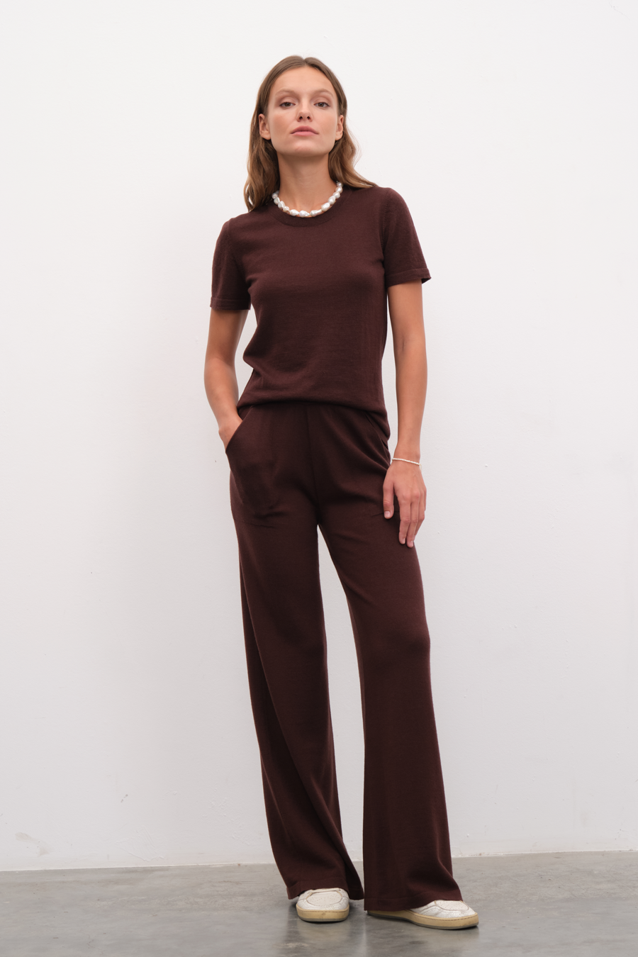 Wide Leg Lightweight Merino Wool Pants