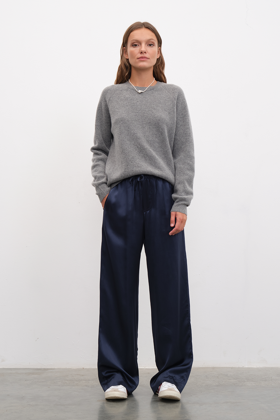 Silk Satin Wide-Leg Pants