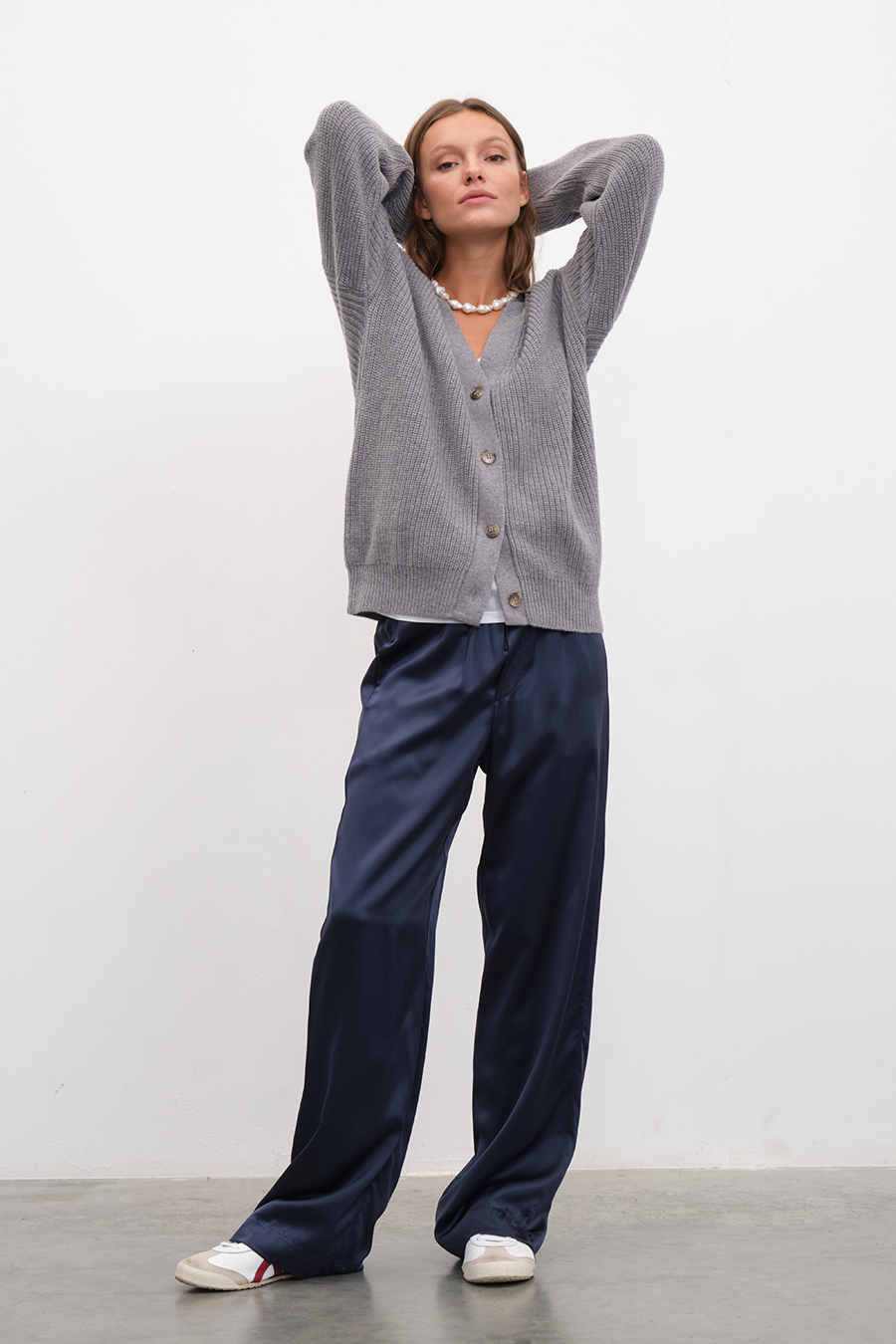 Silk Satin Wide-Leg Pants