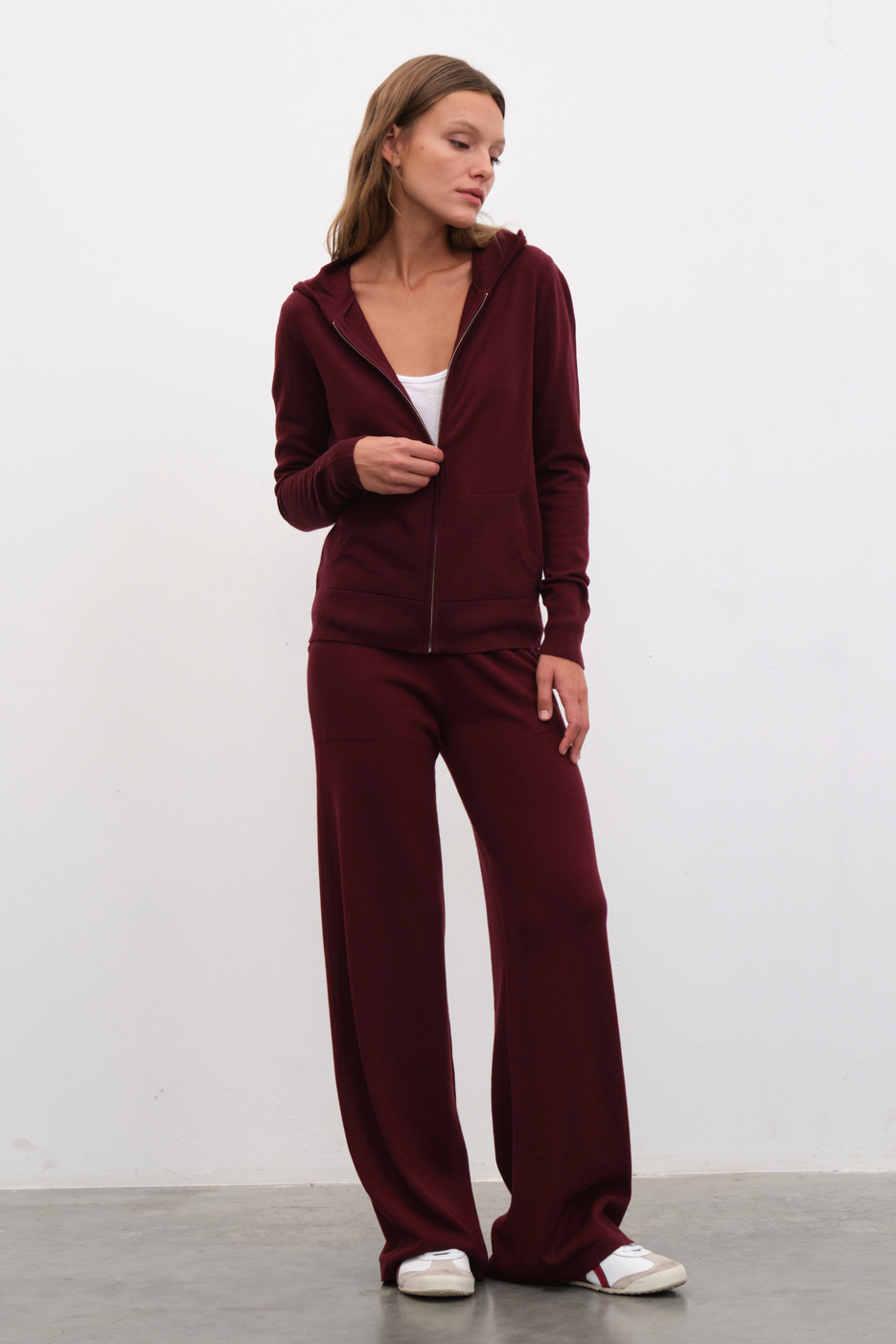 Wide Leg Lightweight Merino Wool Pants