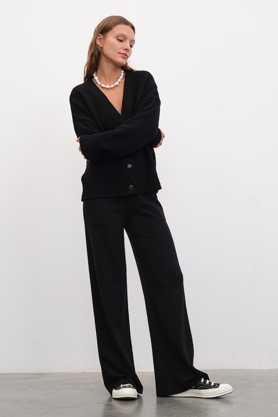 Wide Leg Lightweight Merino Wool Pants