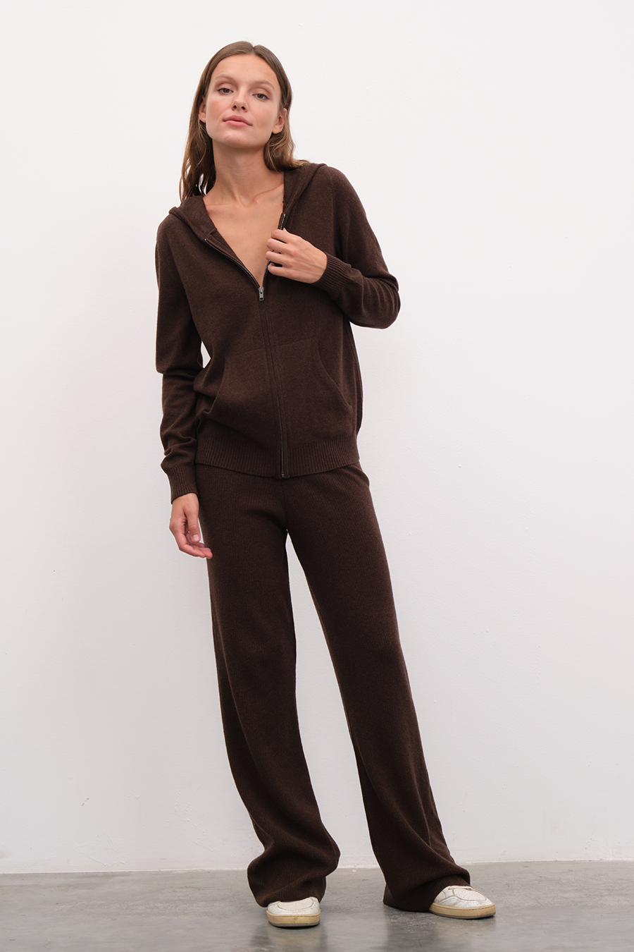 Ribbed Wide Leg Merino Pants