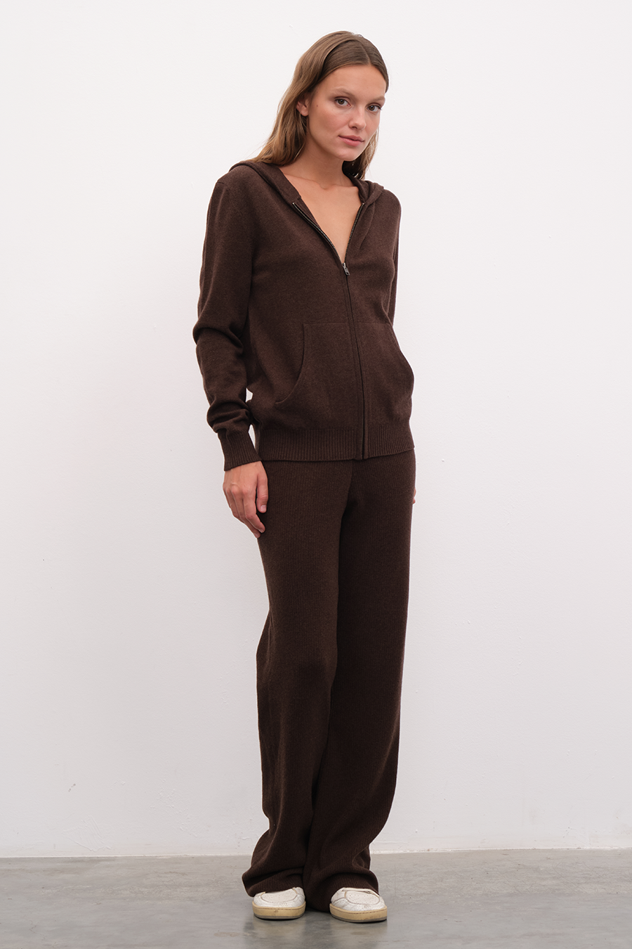 Ribbed Wide Leg Merino Pants