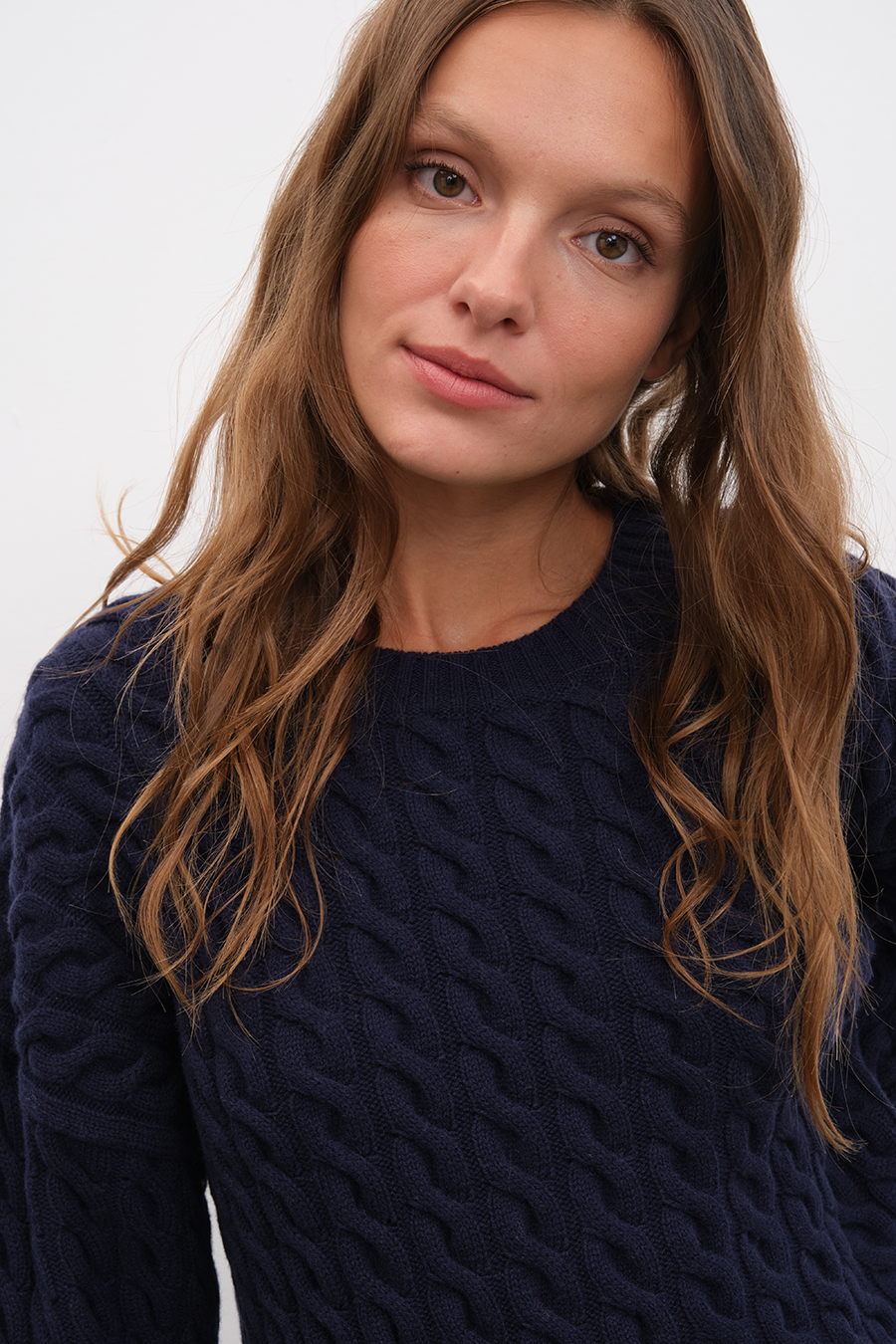 Cable Knit Cropped Sweater