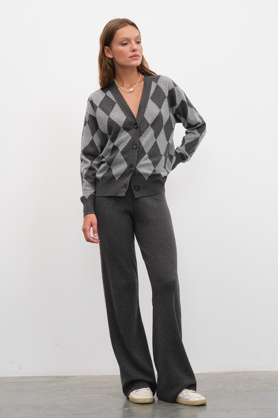 Ribbed Wide Leg Merino Pants