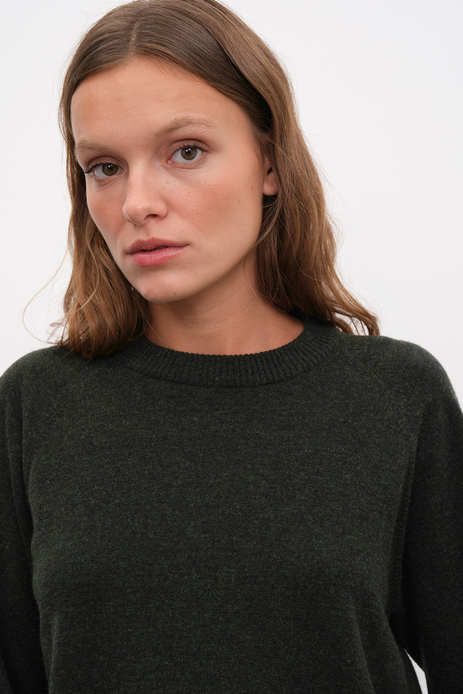 Raglan Sleeve Crop Cashmere Merino Sweater