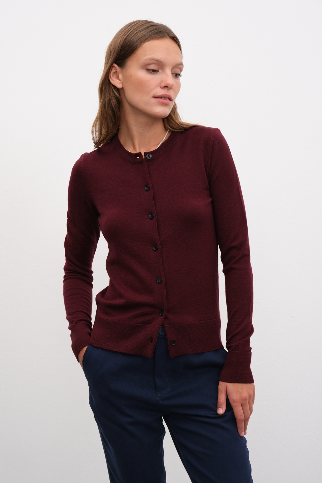 Lightweight Merino Fitted Cardigan