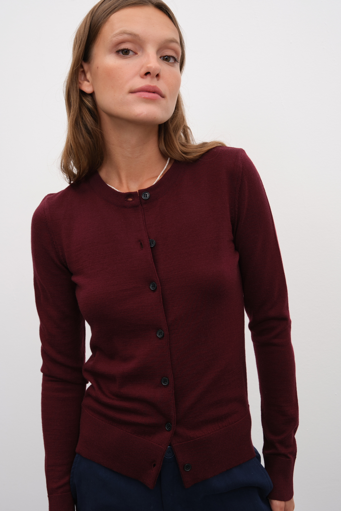 Lightweight Merino Fitted Cardigan