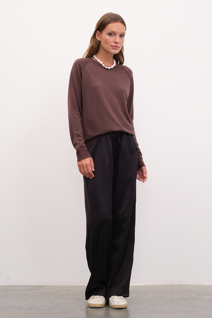 Silk-Satin Wide-Leg Pants