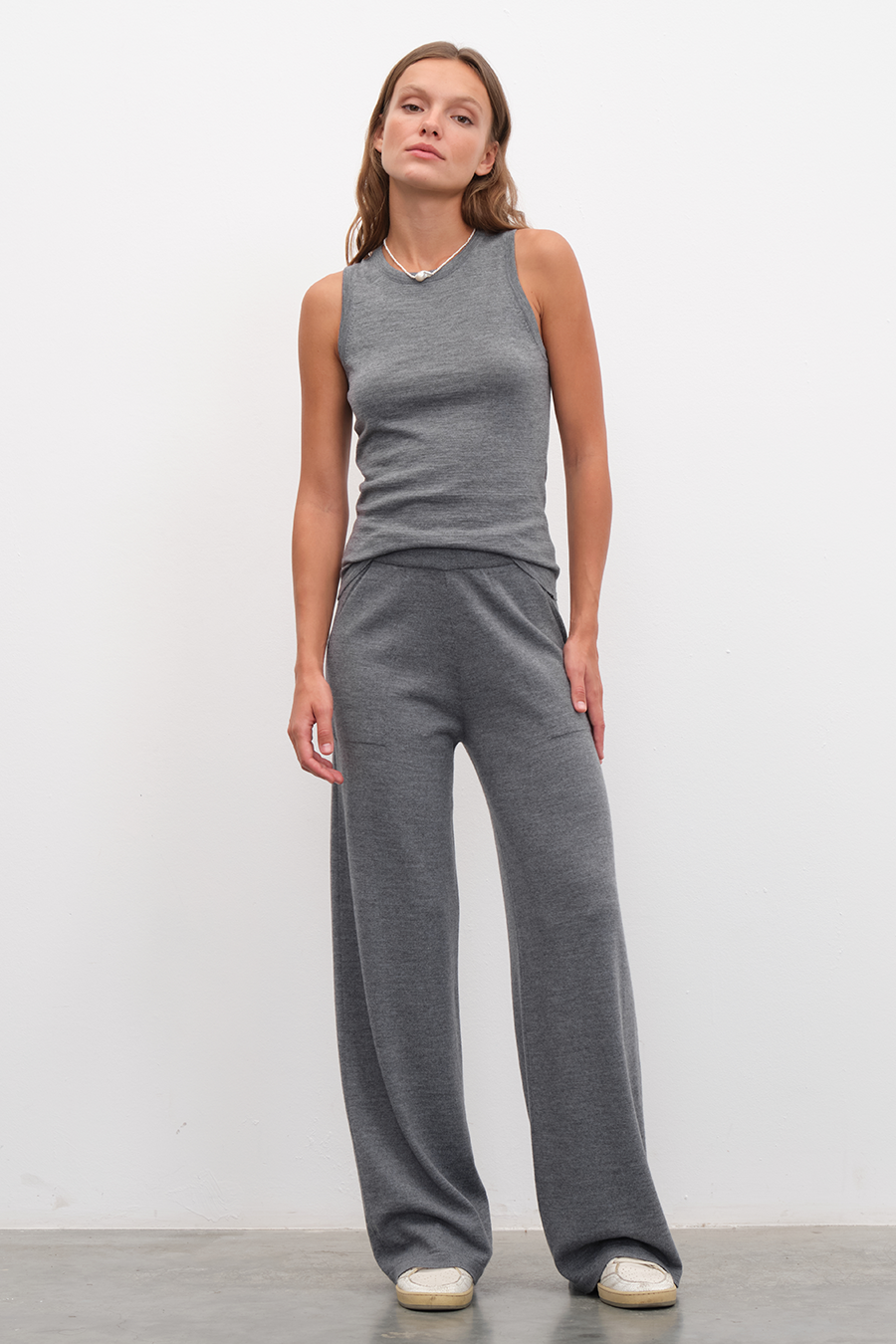 Wide Leg Lightweight Merino Wool Pants