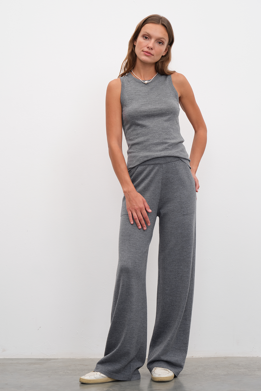 Wide Leg Lightweight Merino Wool Pants