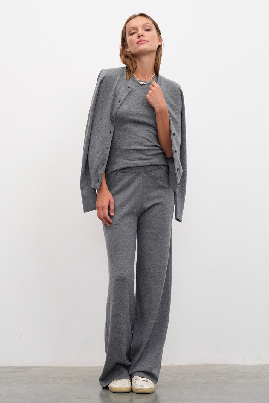 Wide Leg Lightweight Merino Wool Pants