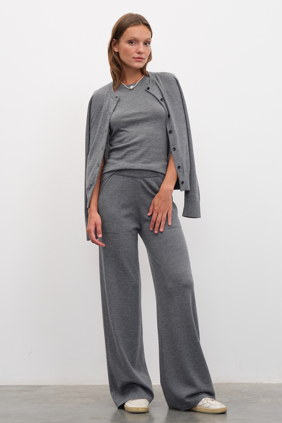 Wide Leg Lightweight Merino Wool Pants