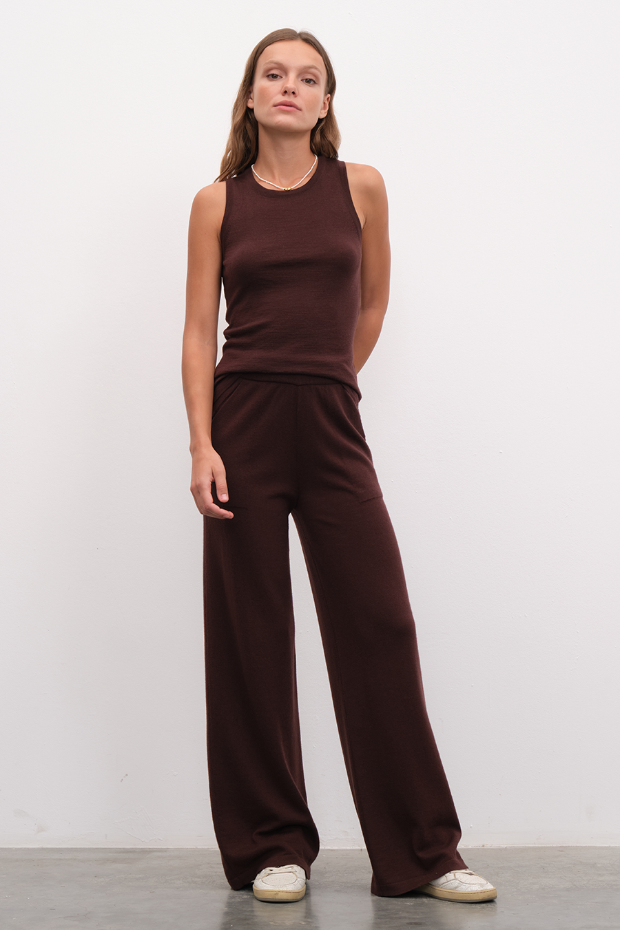 Wide Leg Lightweight Merino Wool Pants