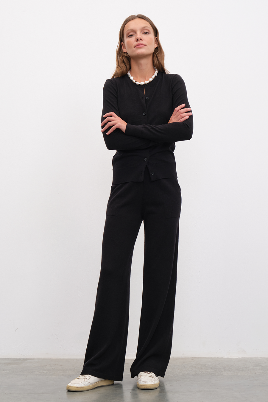Wide Leg Lightweight Merino Wool Pants