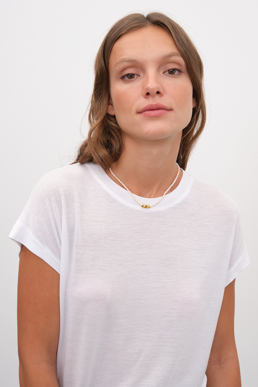Capped Shoulder T-shirt in Lyocell (TENCEL™)