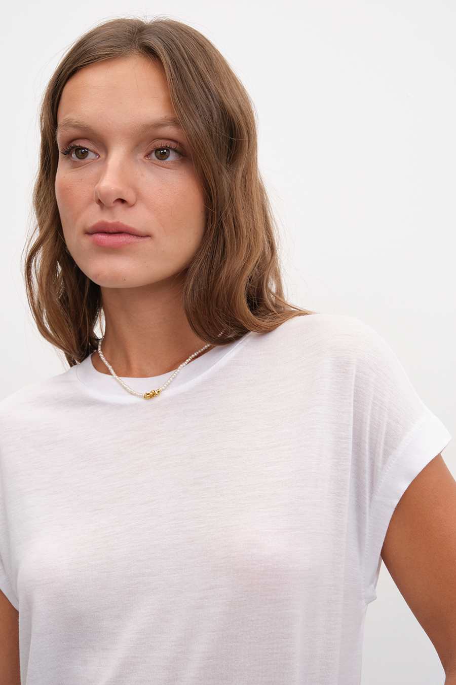 Capped Shoulder T-shirt in Lyocell (TENCEL™)
