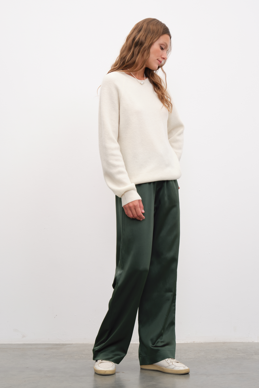 Silk Satin Wide-Leg Pants