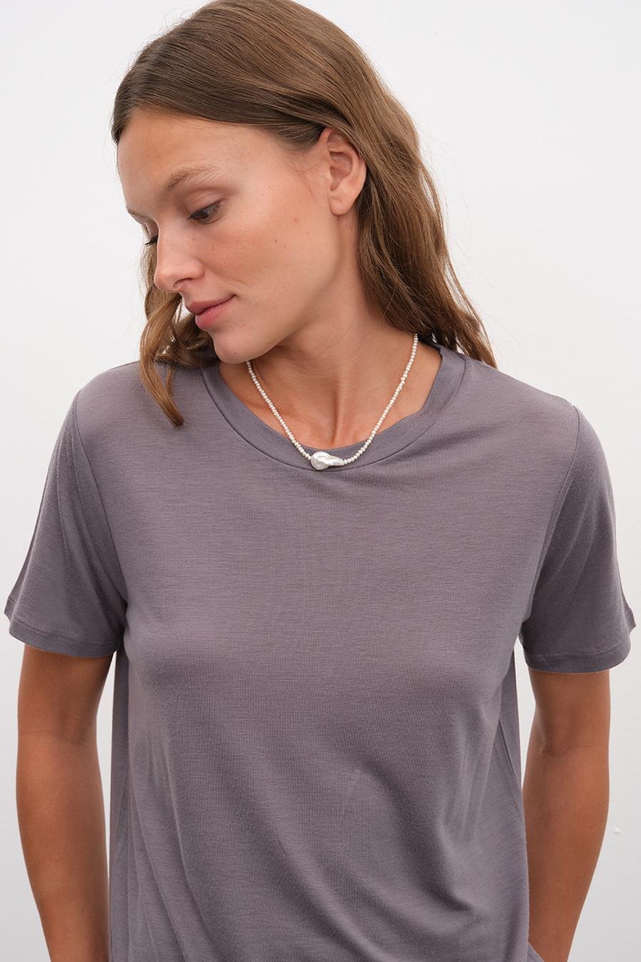 Crew Neck T-shirt in Lyocell (TENCEL™)