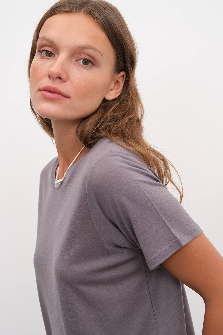 Crew Neck T-shirt in Lyocell (TENCEL™)