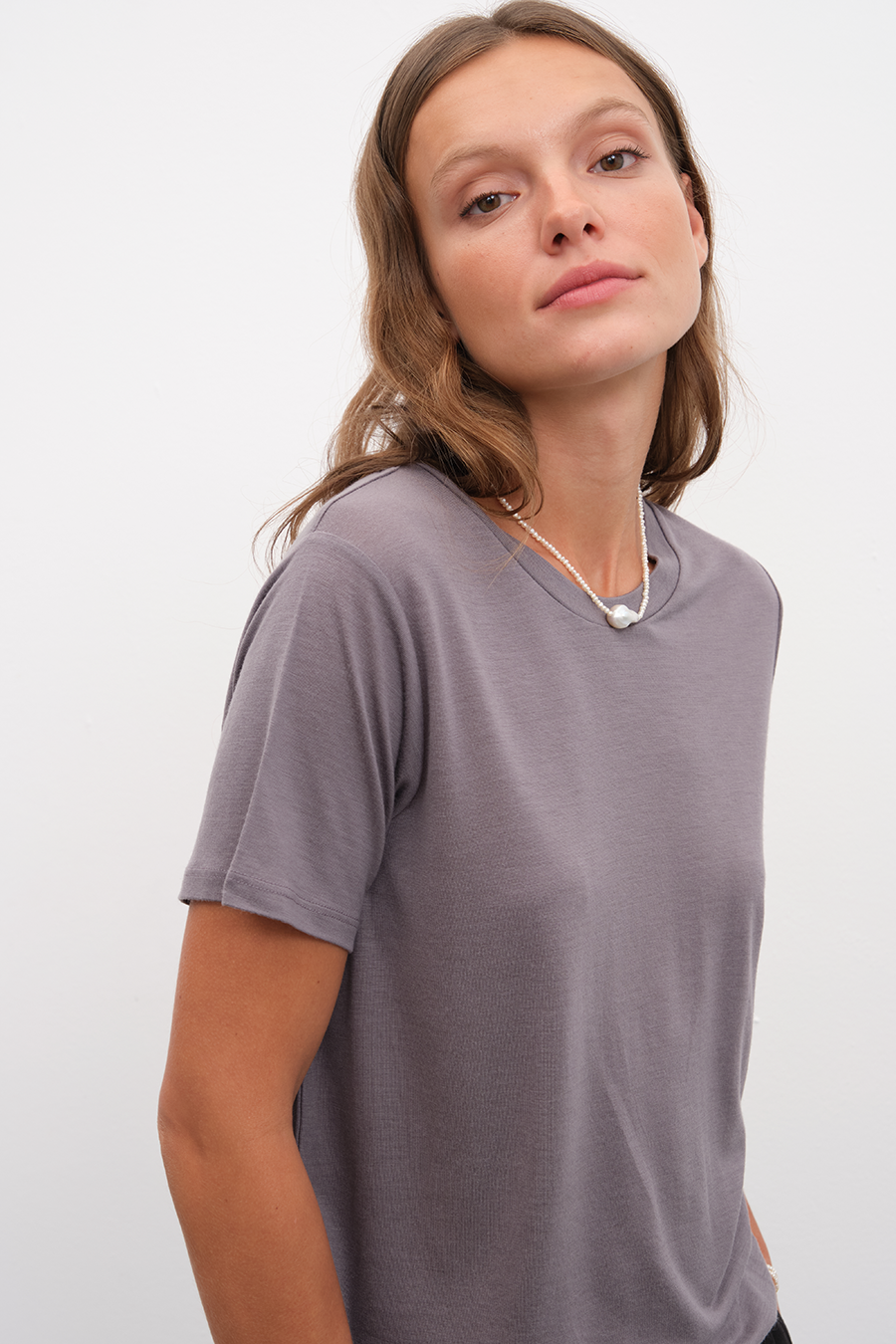 Crew Neck T-shirt in Lyocell (TENCEL™)