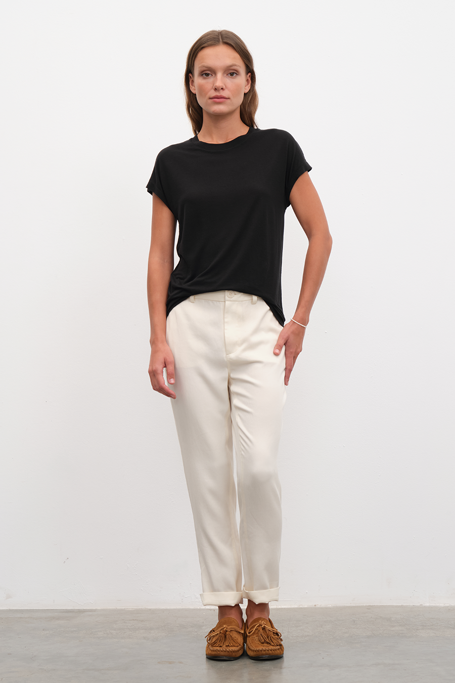 Capped Shoulder T-shirt in Lyocell (TENCEL™)