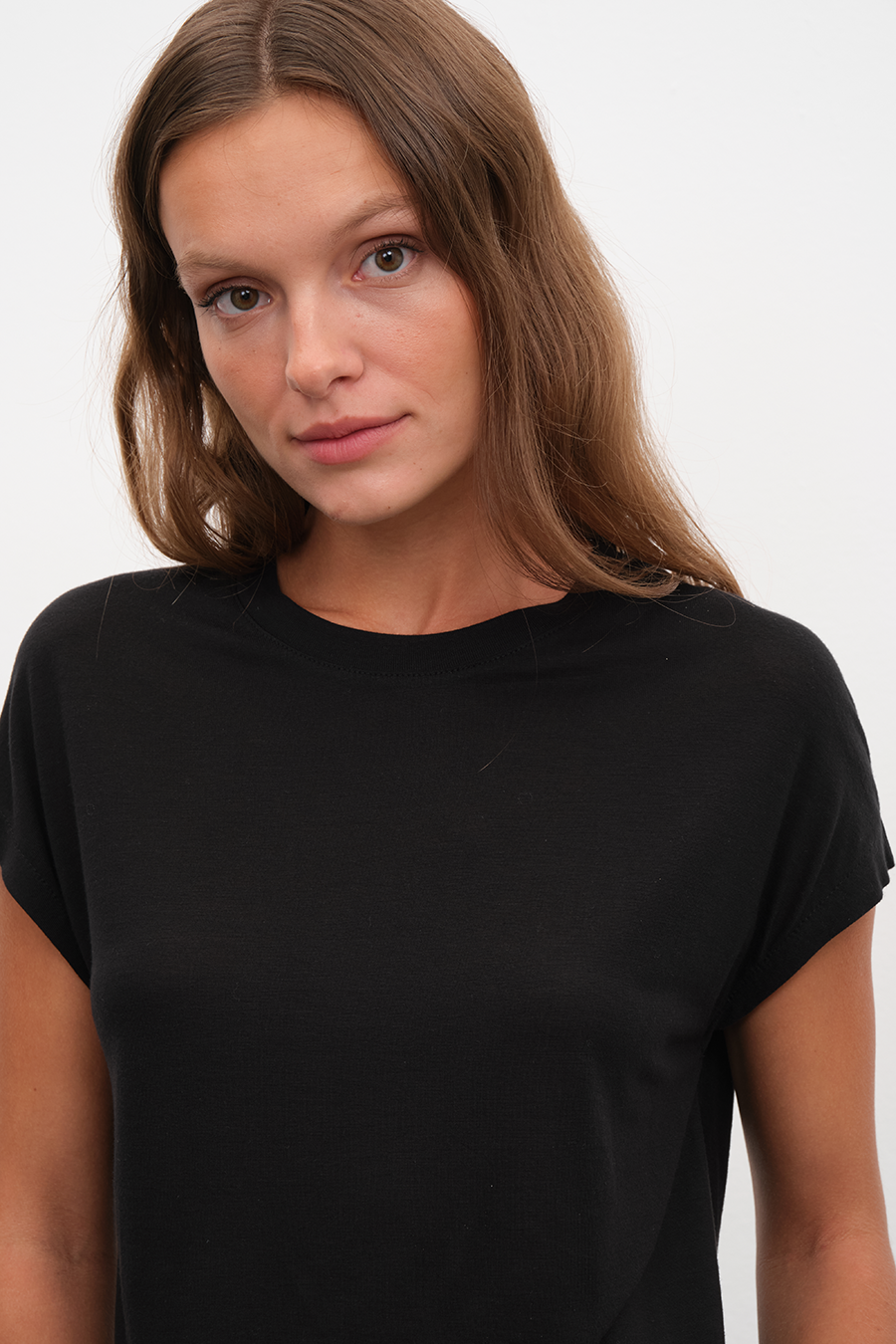 Capped Shoulder T-shirt in Lyocell (TENCEL™)