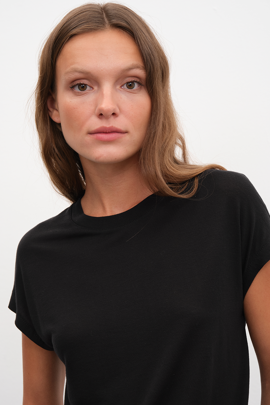Capped Shoulder T-shirt in Lyocell (TENCEL™)