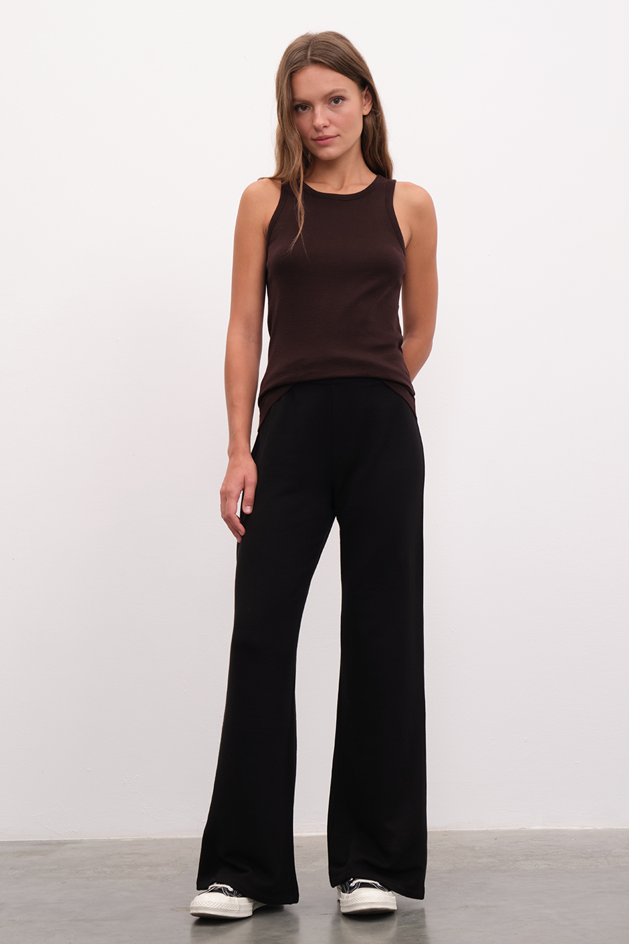Fitted Tank Top in Micro-Ribbed Cotton